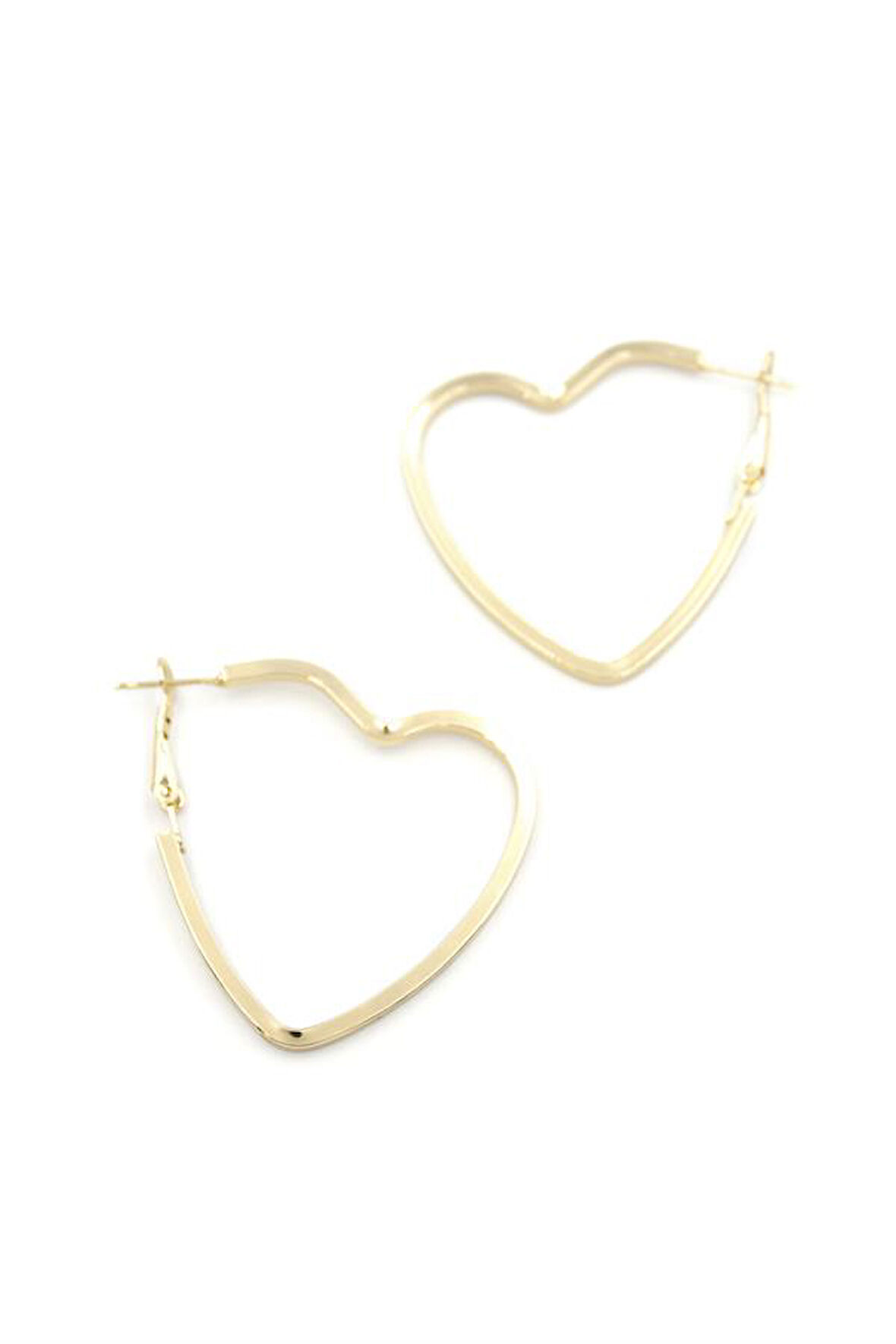 Kalp Halka Küpe - Altın