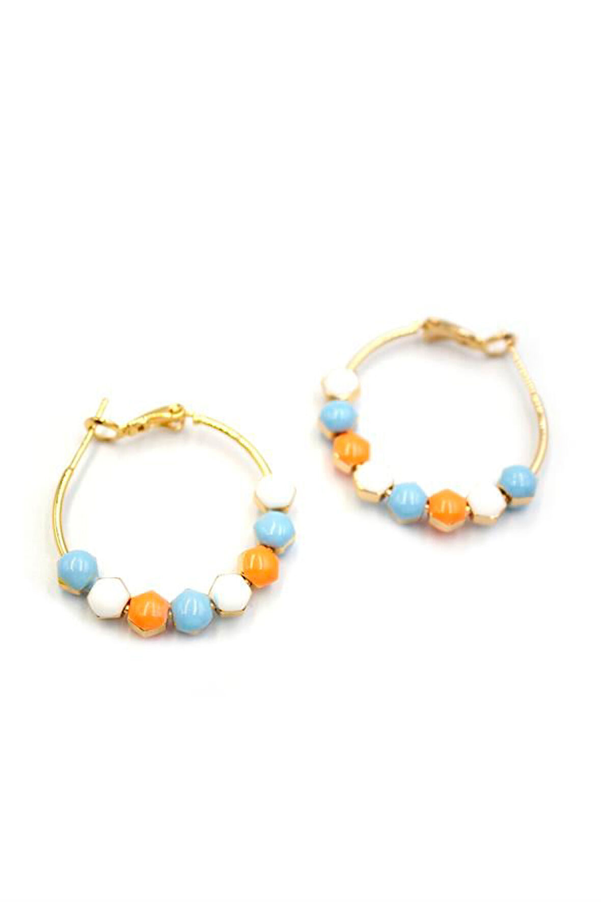 Mineli Halka Küpe - Turuncu