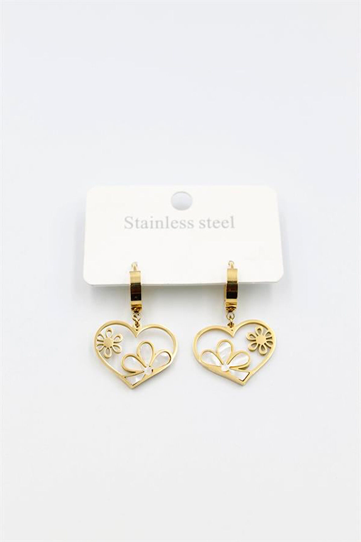 Sedef Çiçek Küpe - Altın