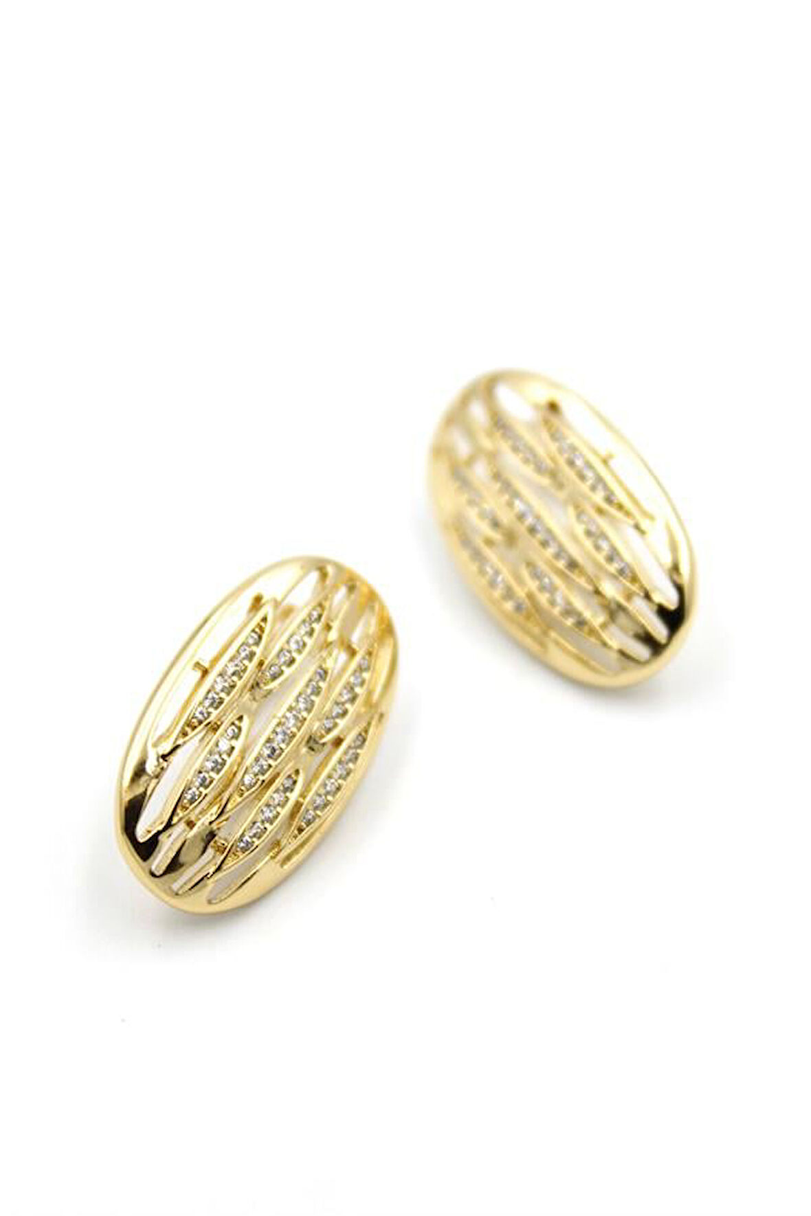 Taşlı Küpe - Altın