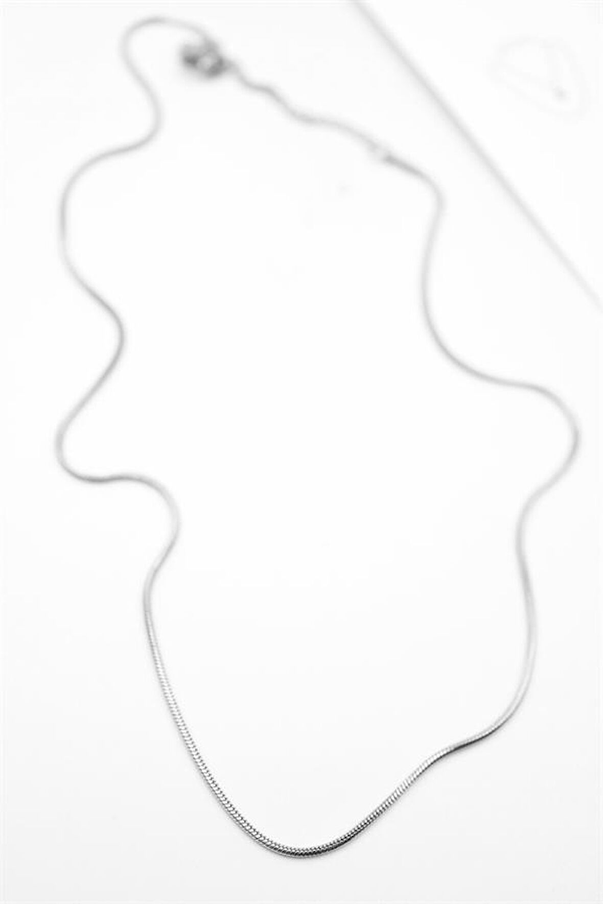 Yılan Zincir Kolye - 46cm - Gümüş