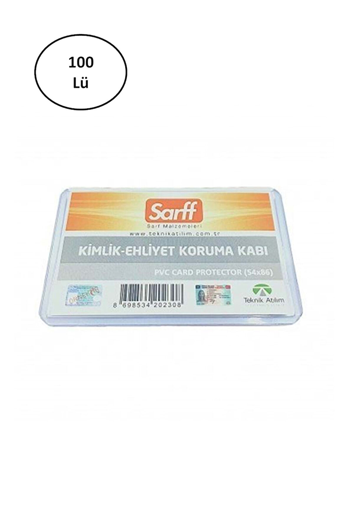 A-031H Pvc Lüx Şeffaf Ehliyet Kabı 100'lü