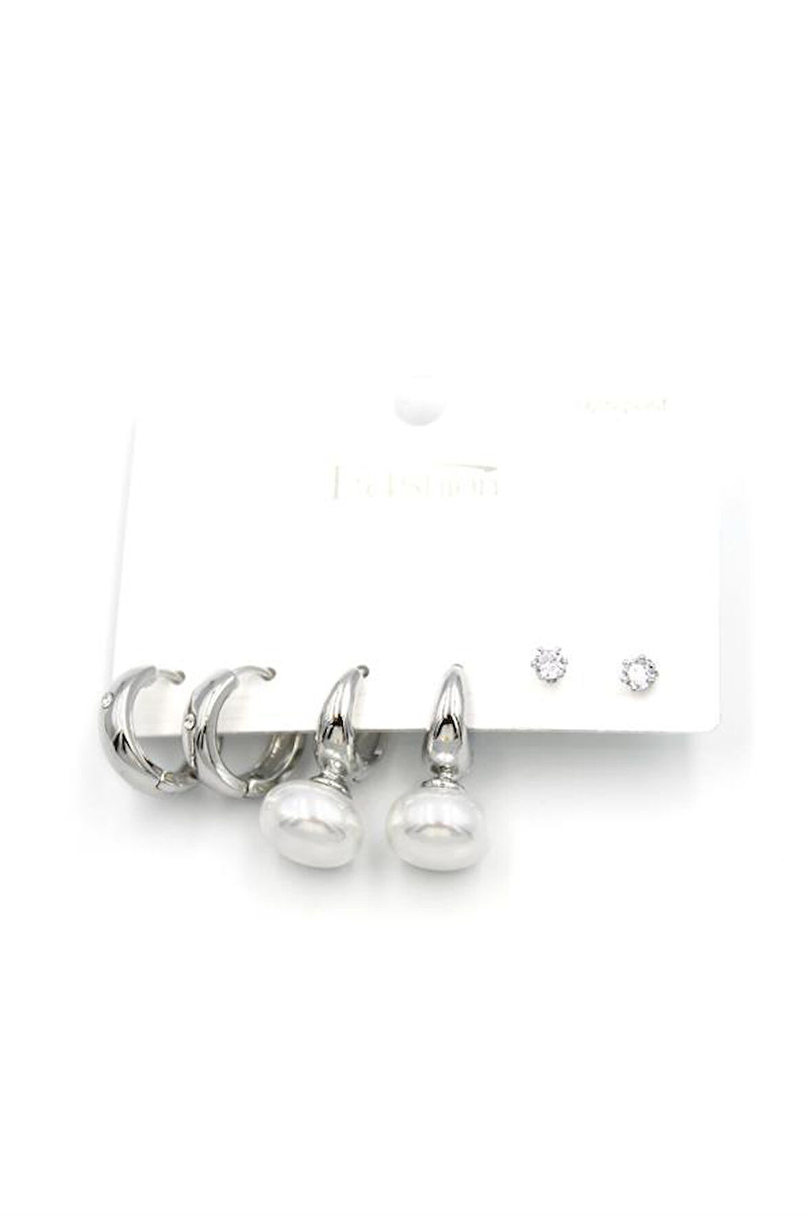 Çoklu İncili Küpe - Gümüş