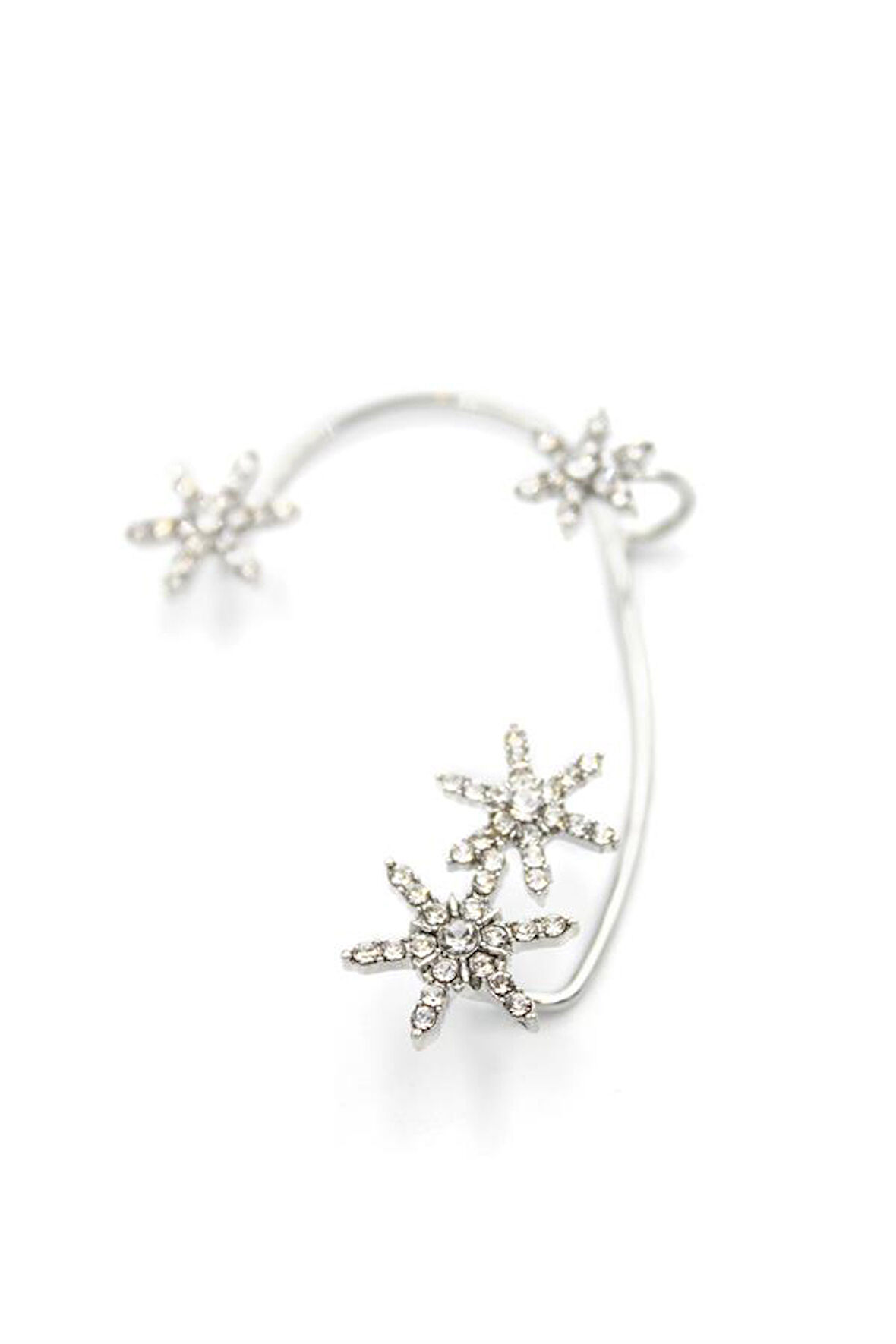 Çiçek Kıkırdak Küpe - Gümüş