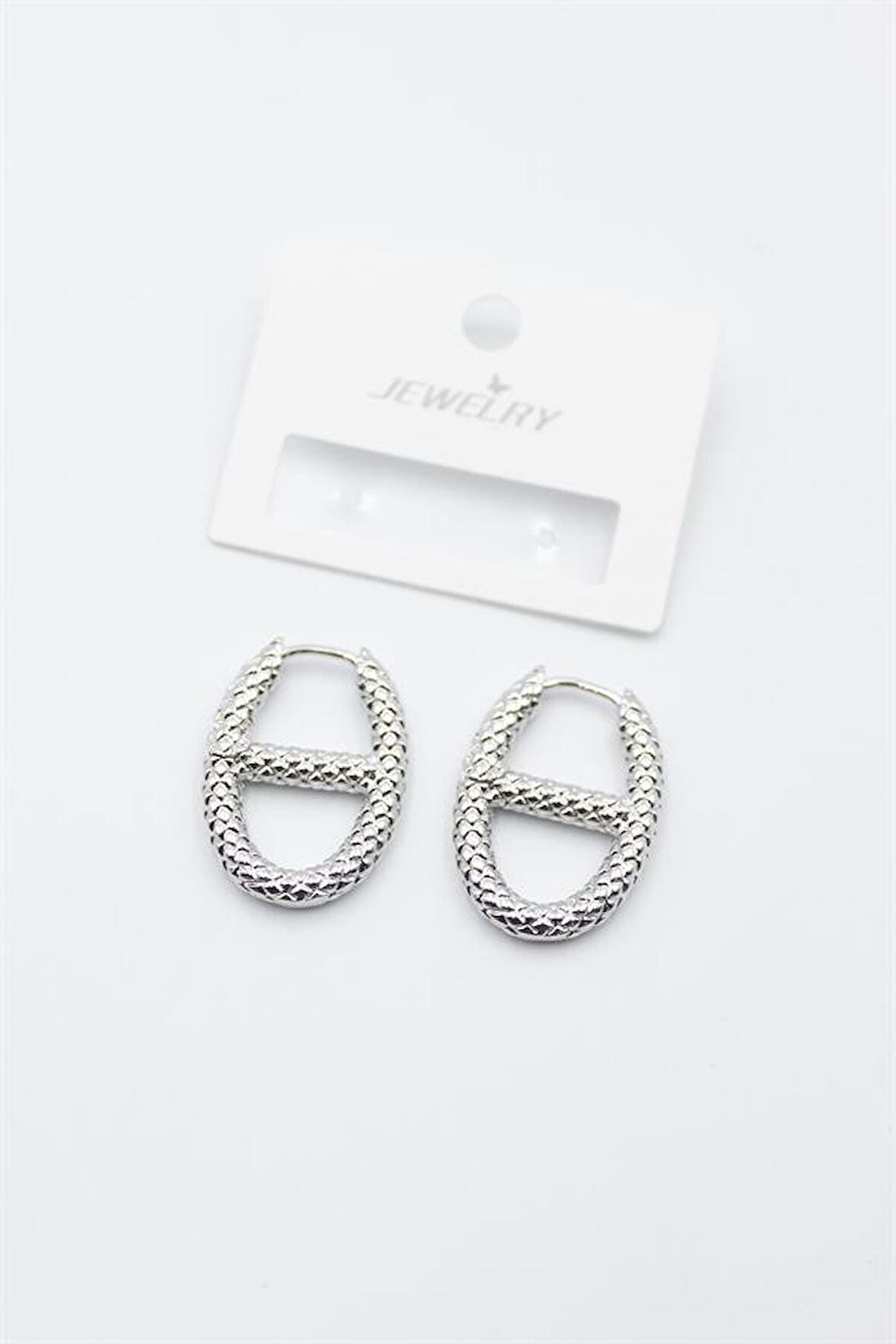 Oval Halka Küpe - Gümüş