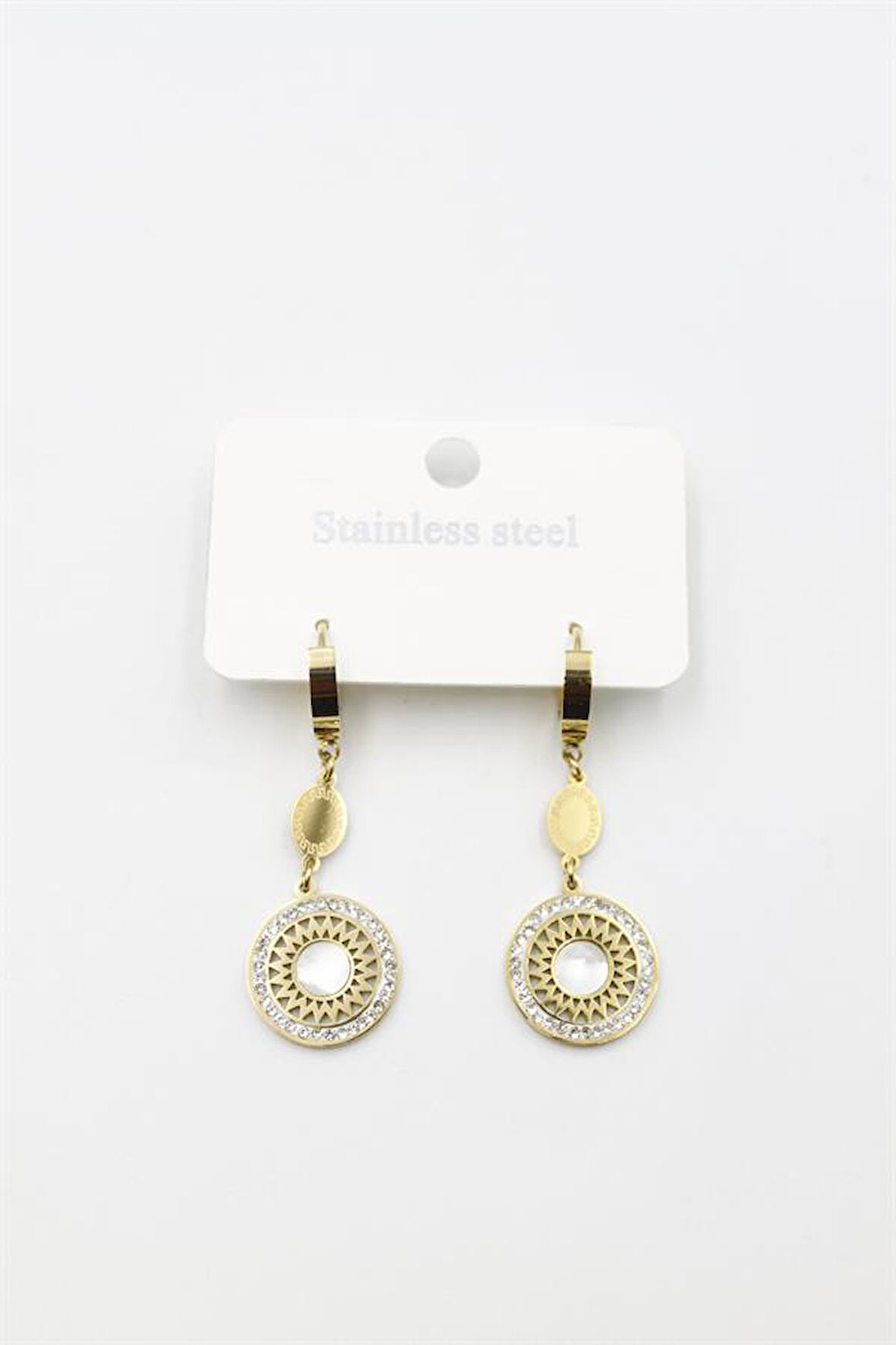 Taşlı Küpe - Altın