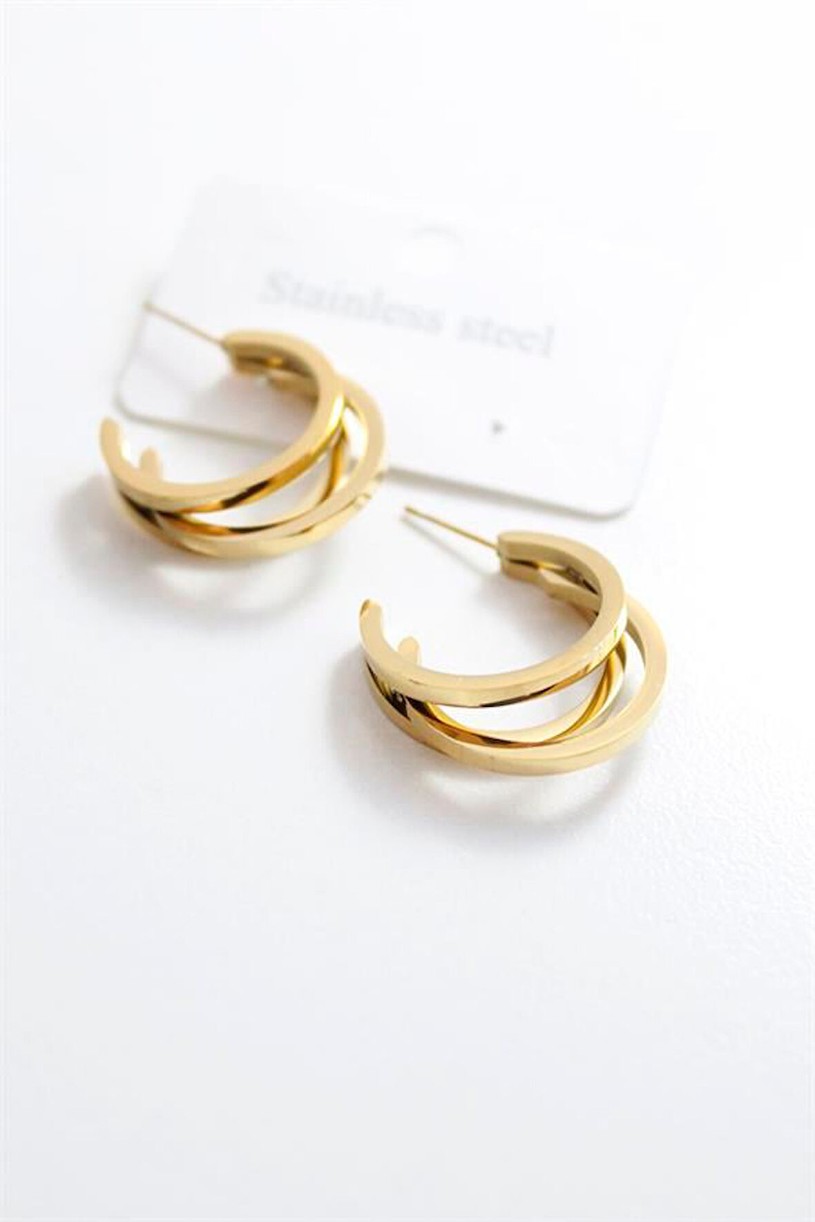 Üç Halkalı Küpe - Altın