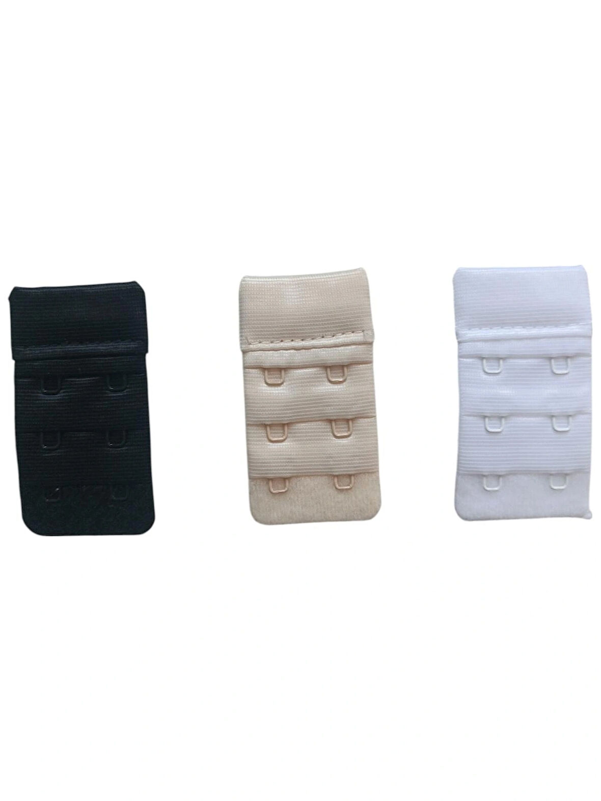 2 Kancalı 3 Sıralı Ağraf Set 3'lü Siyah Beyaz Ten