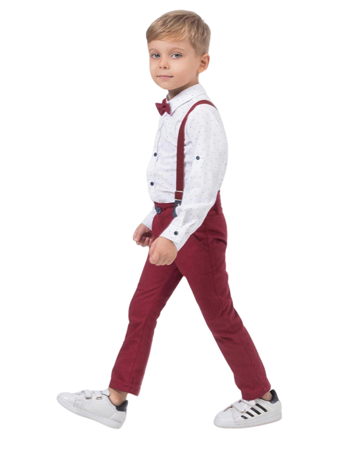 YAPRAK DESENLİ GÖMLEKLİ SALOPET ERKEK TAKIM