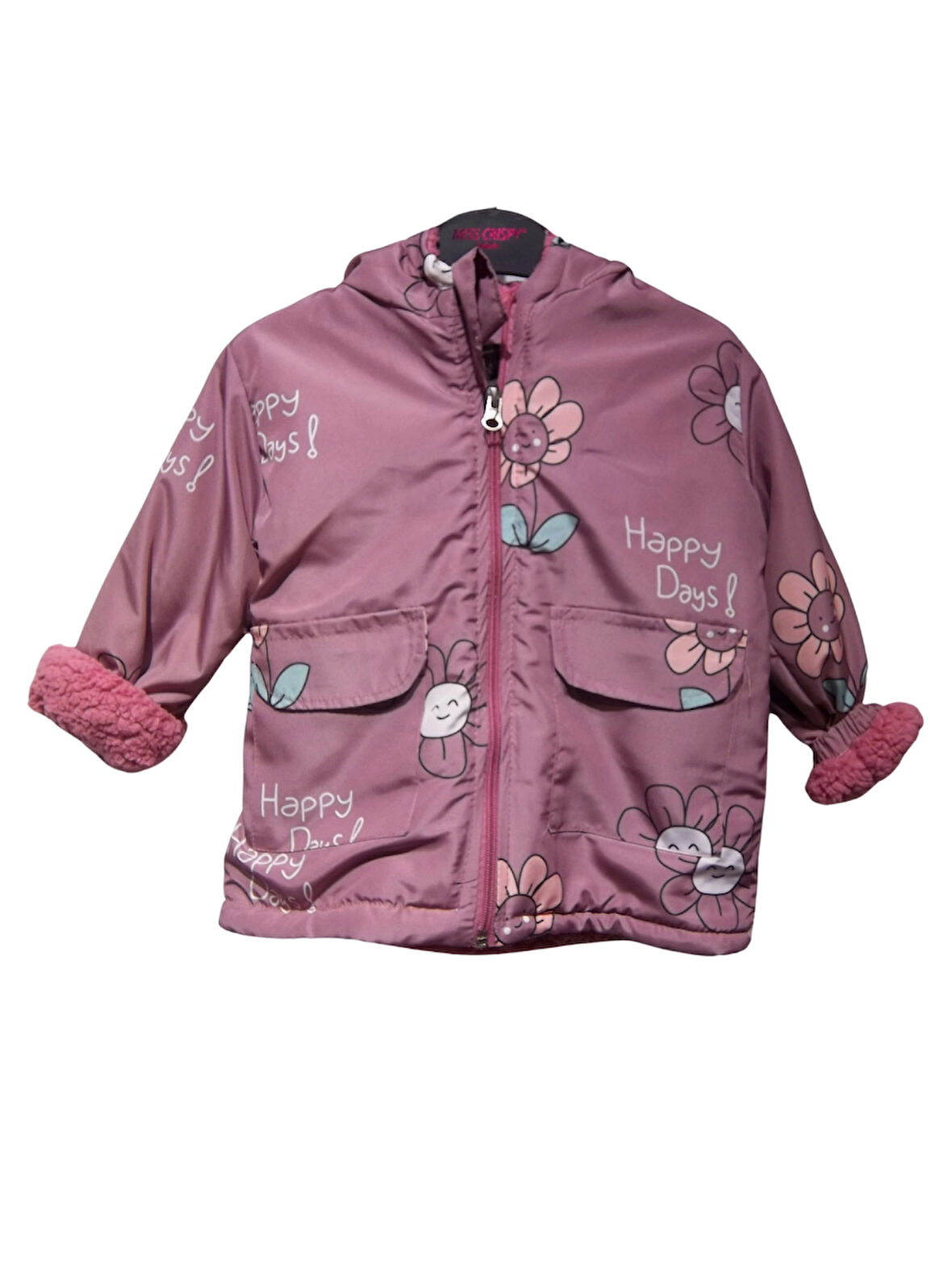 PAPATYA DESENLİ KIZ MONT