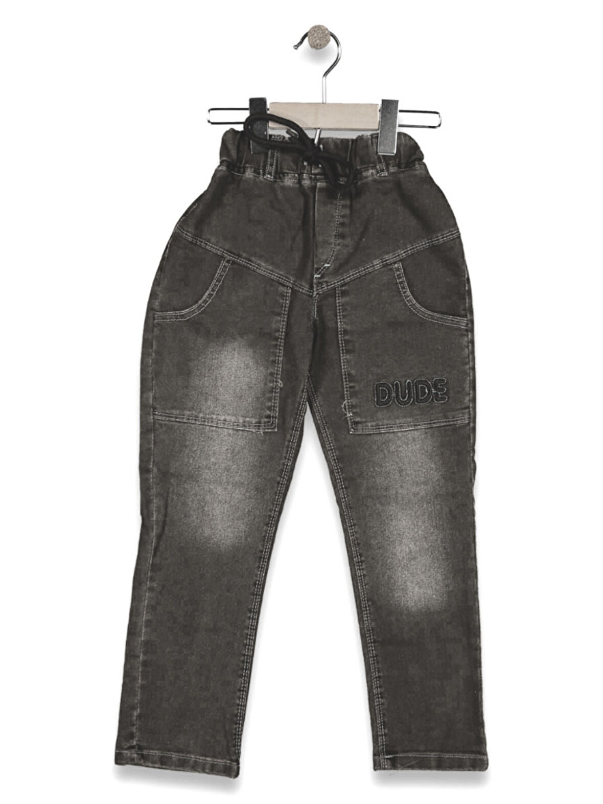 DUDE NAKIŞLI BEL LASTİKLİ JEANS KIZ PANTOLON