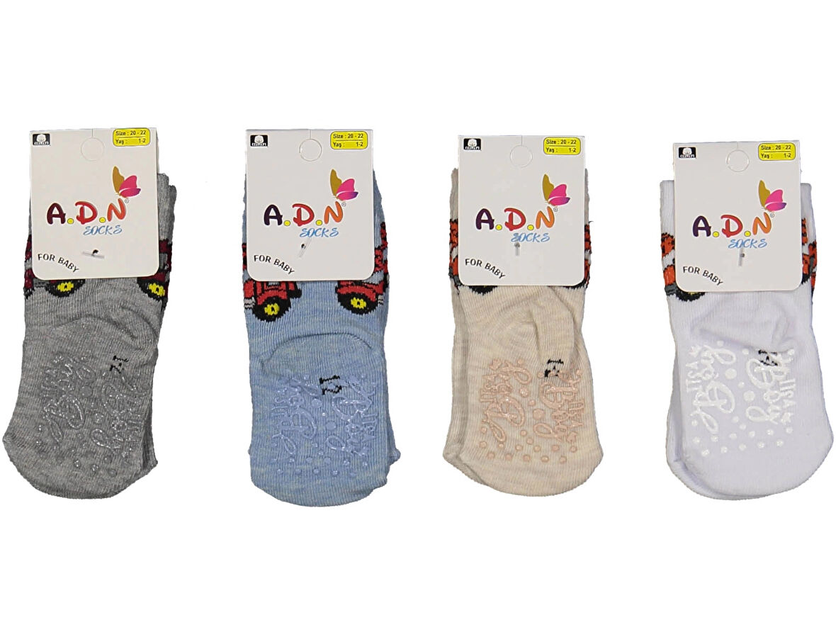 ERKEK ÇOCUK KAYMAZ TABAN SOKET ÇORAP (4 ADET)