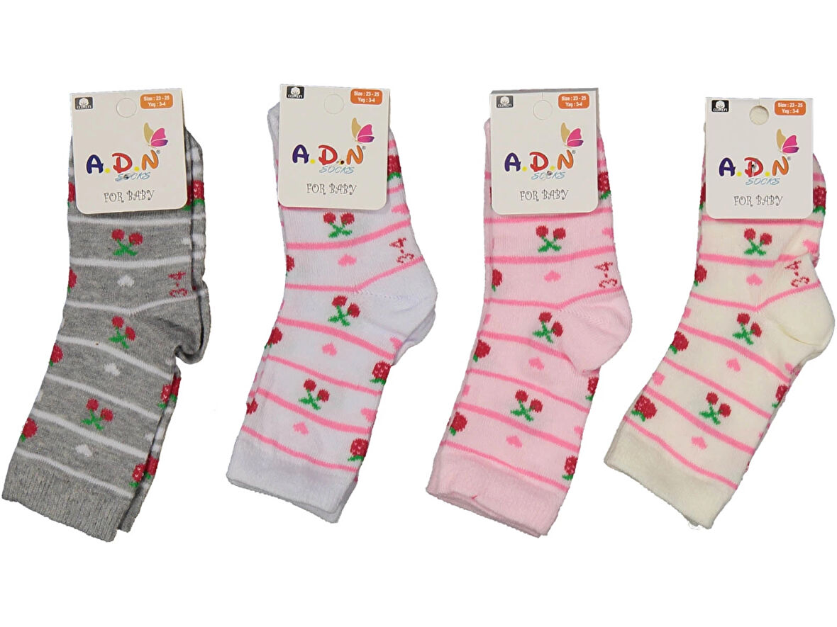 KIZ BEBEK DESENLİ SOKET ÇORAP (6 ADET)