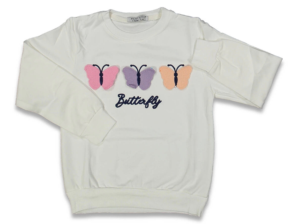 KELEBEK NAKIŞLI KIZ SWEATSHIRT