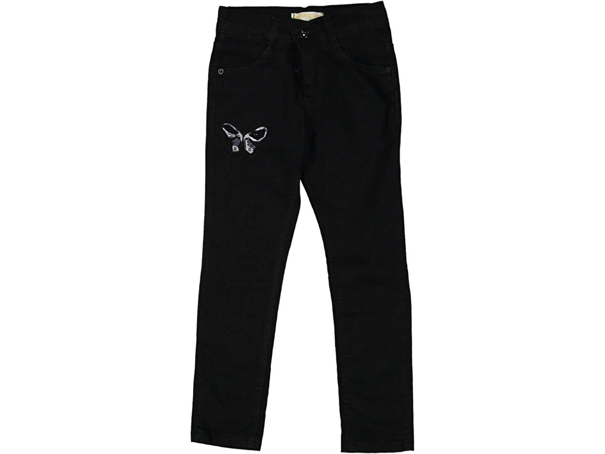 KELEBEK NAKIŞLI JEANS KIZ PANTOLON