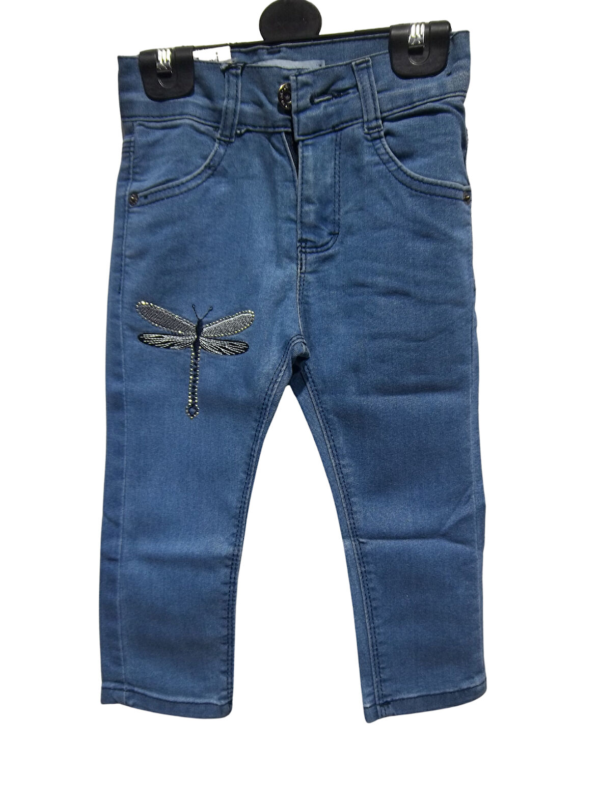 YUSUFCUK NAKIŞLI TAŞ İŞLEMELİ JEANS KIZ PANTOLON