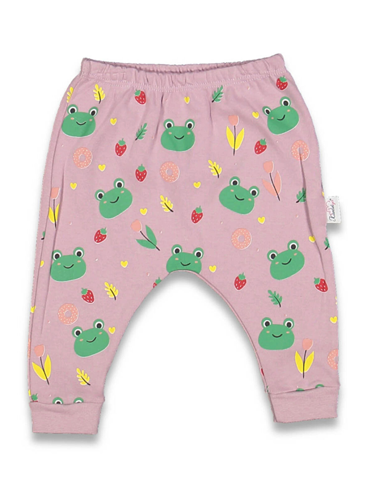 KURBAĞA BASKILI RİBANALI KIZ TEK ALT