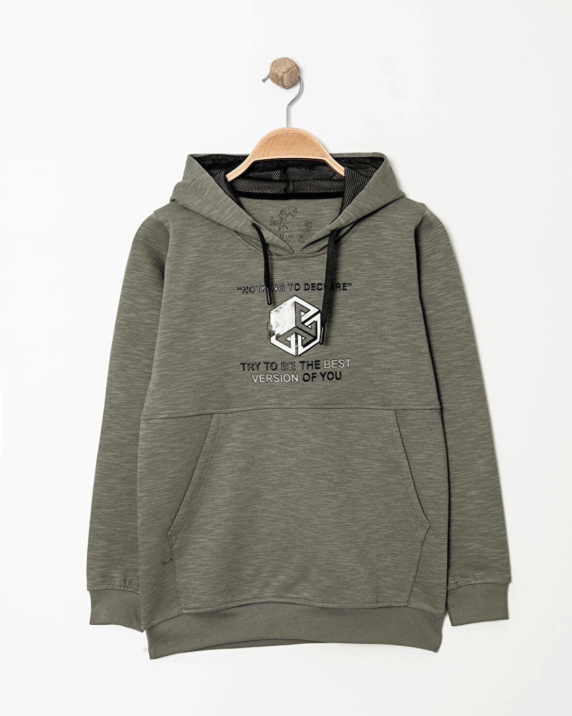 NOTHING DECLARE BASKILI KAPÜŞONLU ERKEK SWEATSHIRT