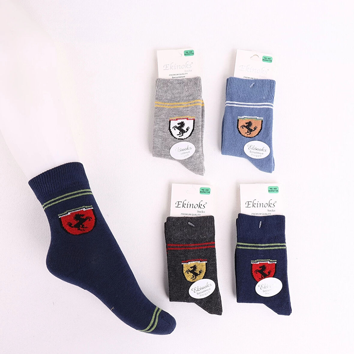 ERKEK ÇOCUK COPY DESEN SOKET ÇORAP (4 ADET)