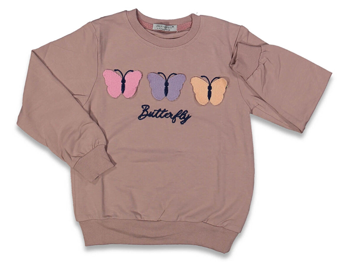 KELEBEK NAKIŞLI KIZ SWEATSHIRT