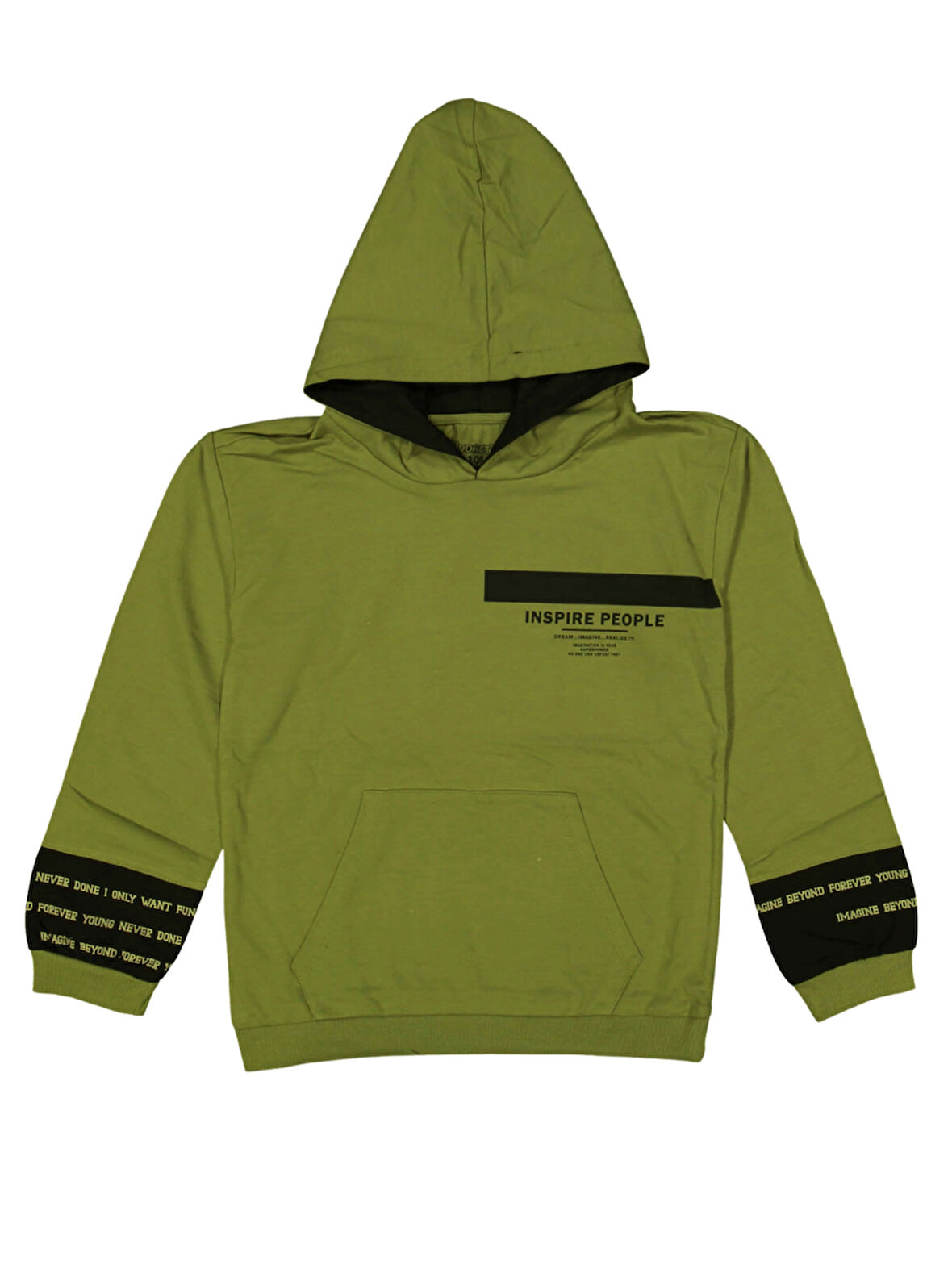 INSPIRE PEOPLE BASKILI KAPÜŞONLU ERKEK SWEATSHIRT