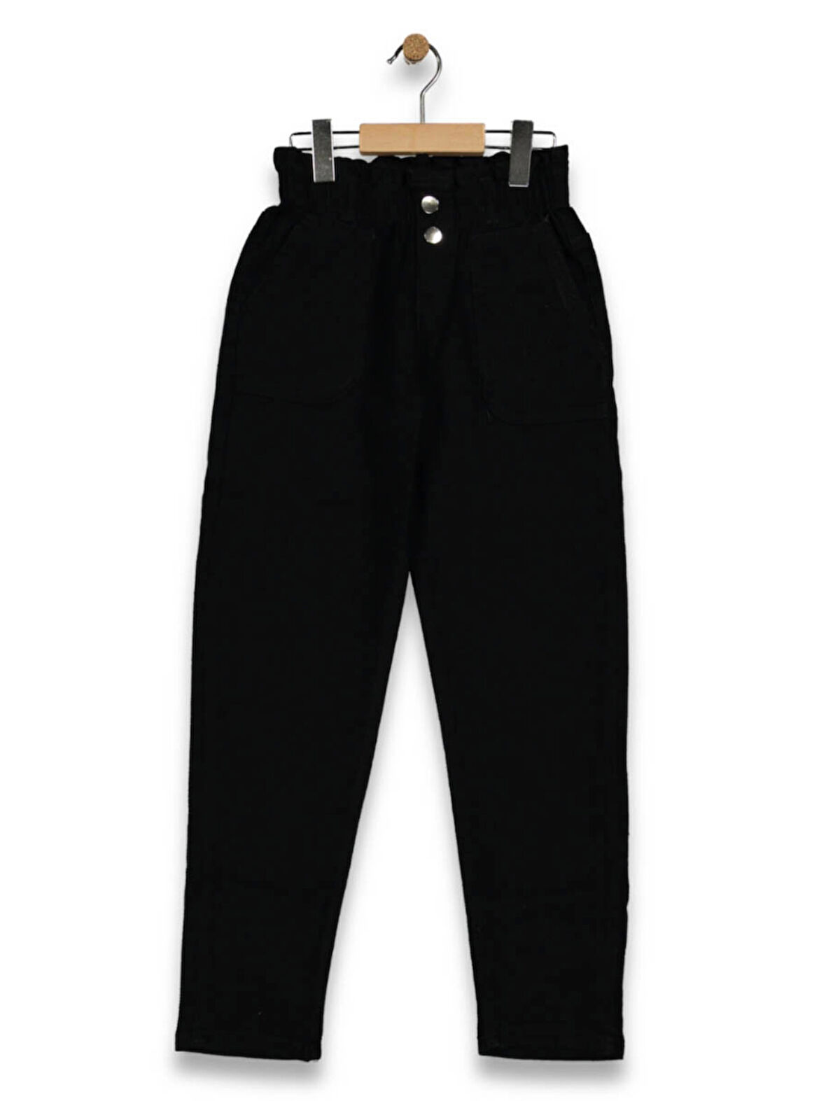 BEL LASTİKLİ TORBA CEPLİ JEANS KIZ PANTOLON