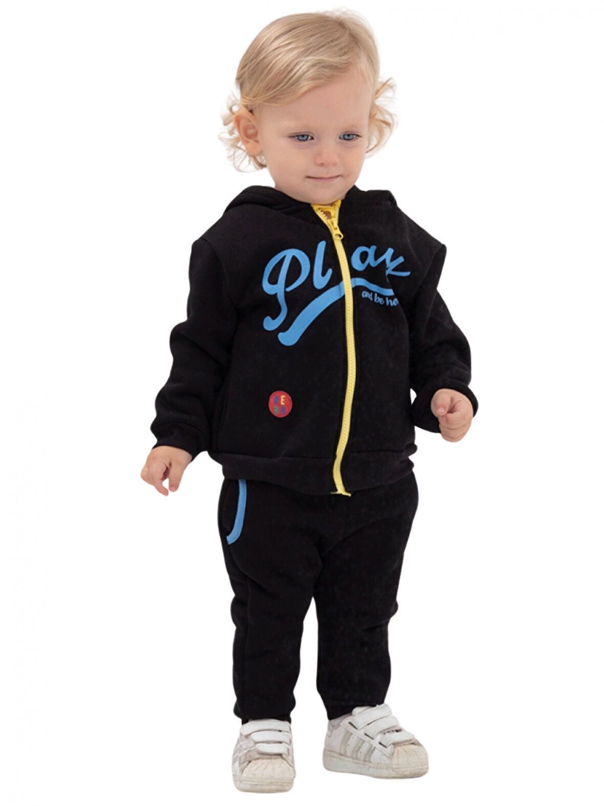 PLAY BASKILI FERMUARLI KAPÜŞONLU ERKEK TAKIM