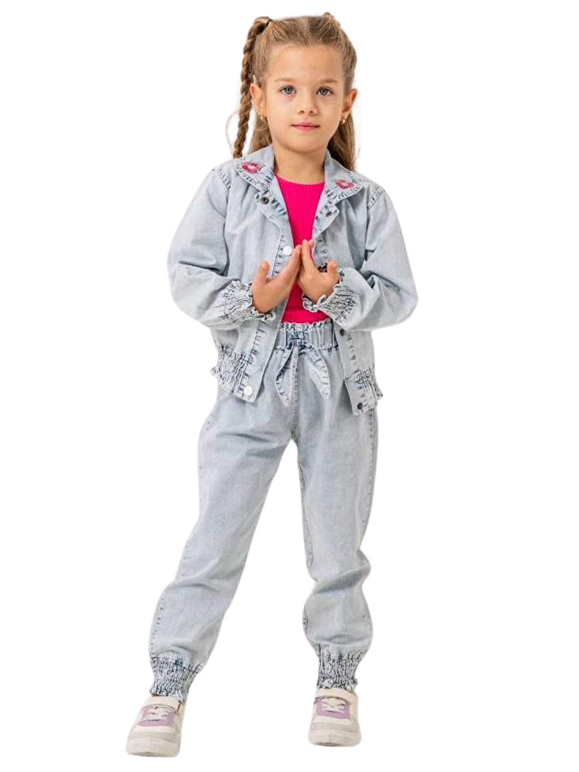 JEANS CEKETLİ 3'LÜ KIZ TAKIM