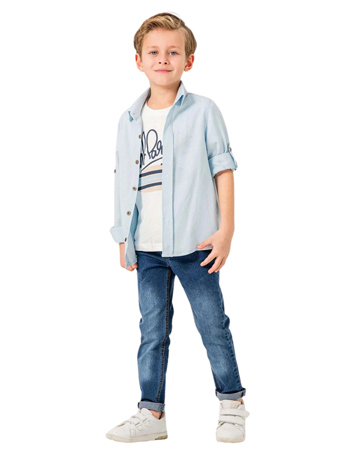 JEANS PANTOLONLU GÖMLEKLİ 3'LÜ ERKEK TAKIM