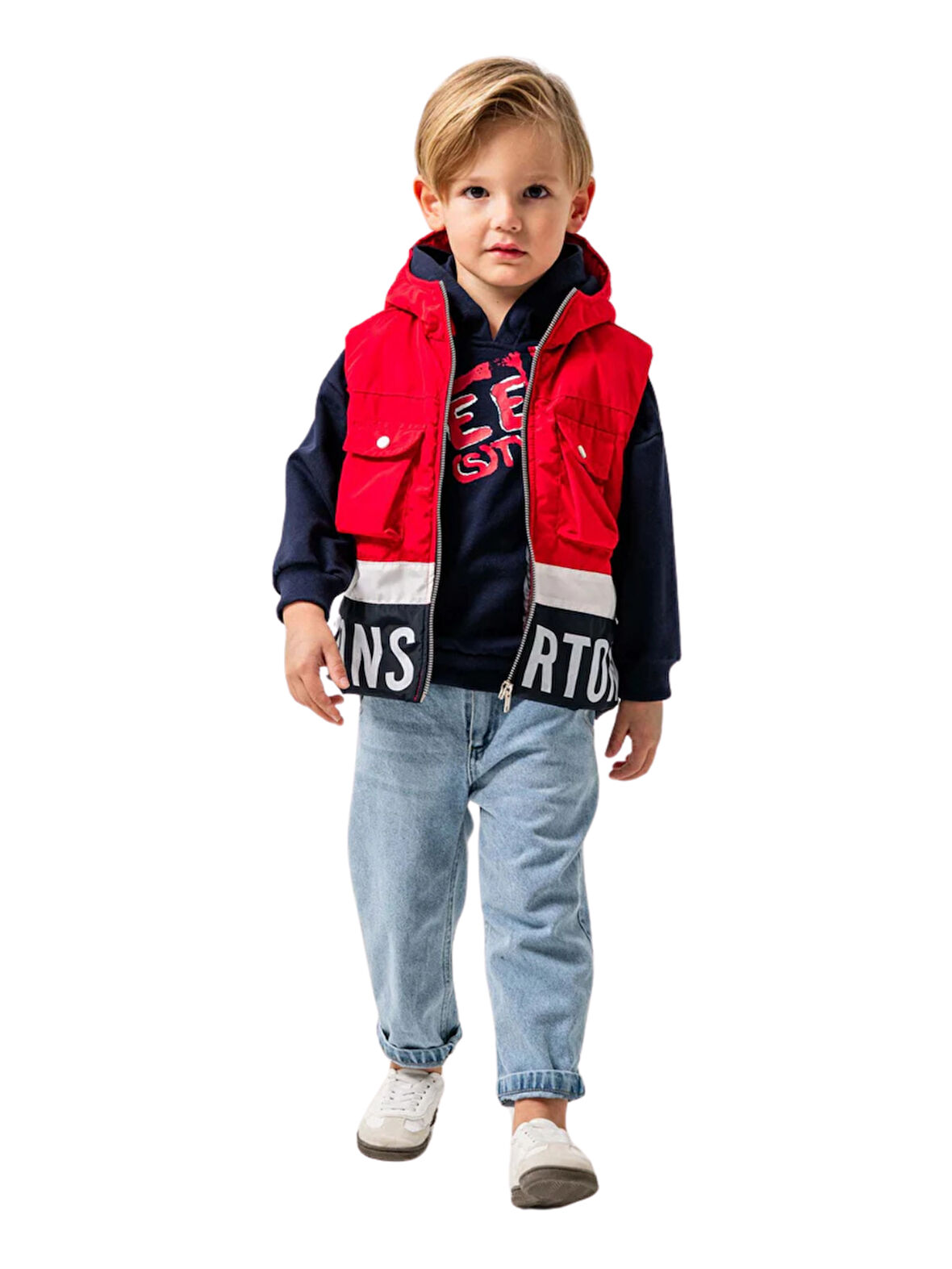 JEANS PANTOLONLU YELEKLİ 3'LÜ Erkek Çocuk  TAKIM