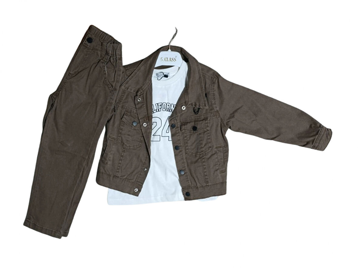 T-SHIRTLÜ ÜÇLÜ ERKEK JEANS TAKIM