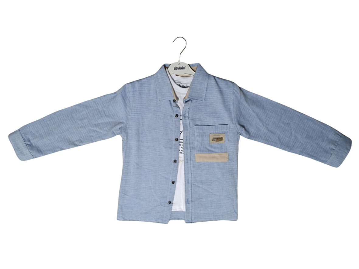 ARMALI T-SHIRTLU ERKEK GÖMLEK