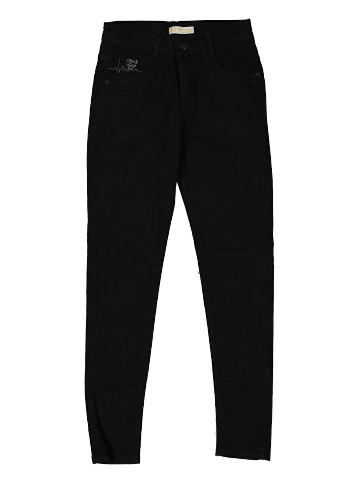 KALP NAKIŞLI JEANS KIZ PANTOLON