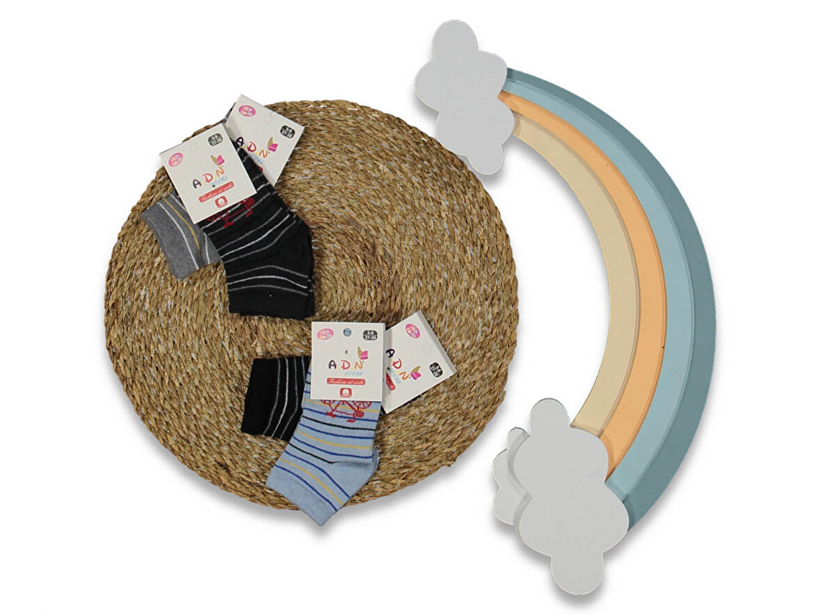 ERKEK ÇOCUK BİSİKLET DESEN PATİK ÇORAP (4 ADET)