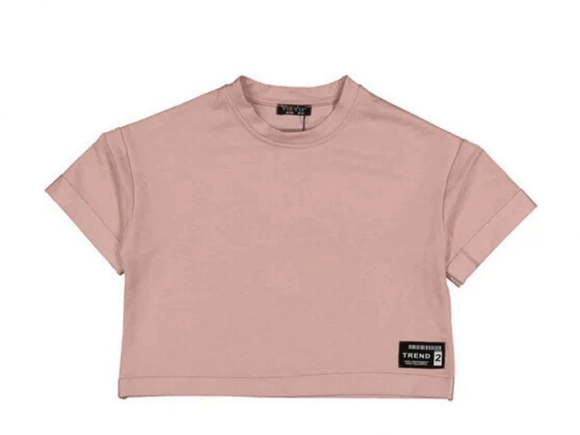 TREND 2 ETİKETLİ CROP KIZ T-SHIRT