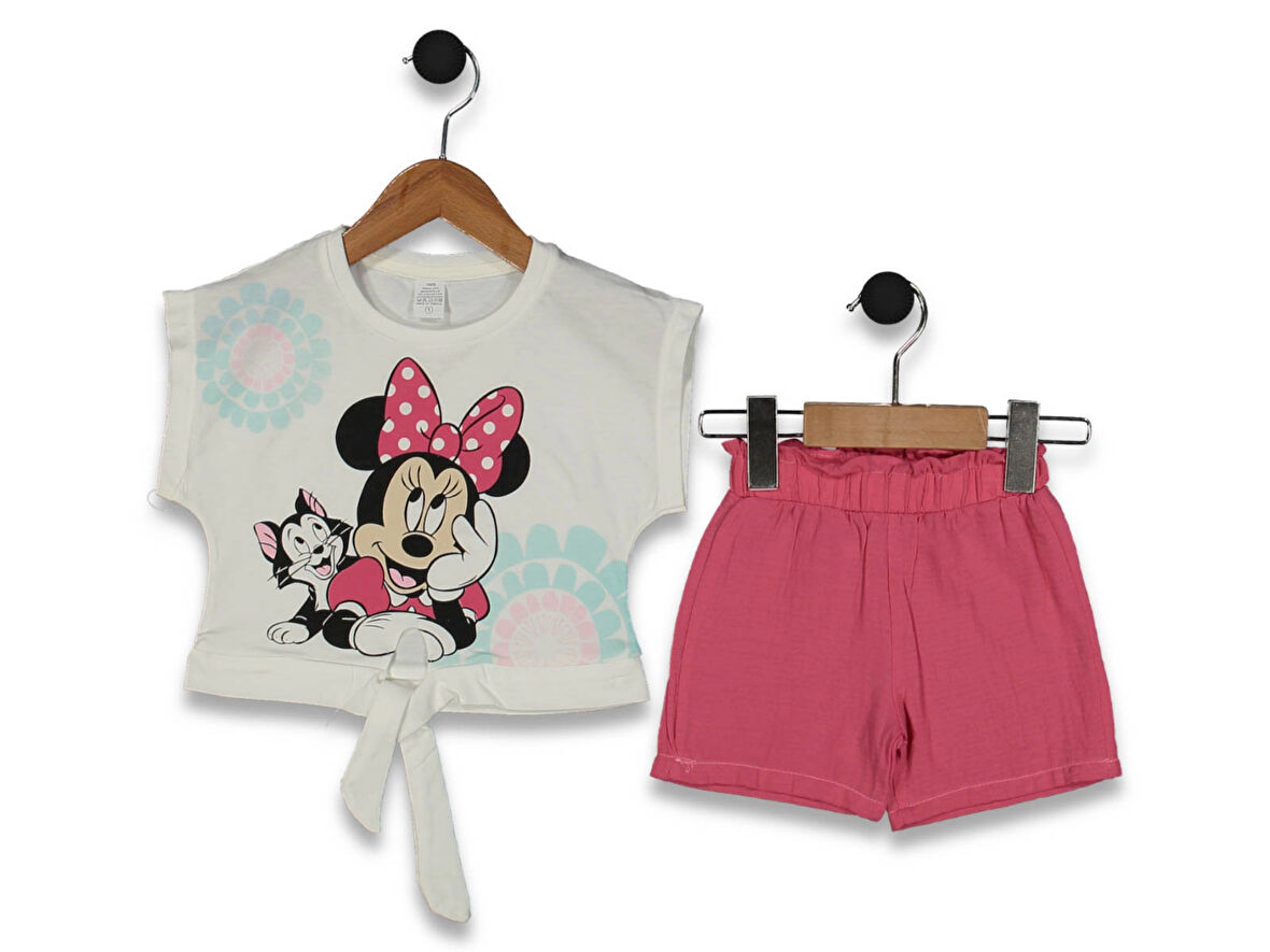 MINNIE BASKILI ŞORTLU KIZ TAKIM