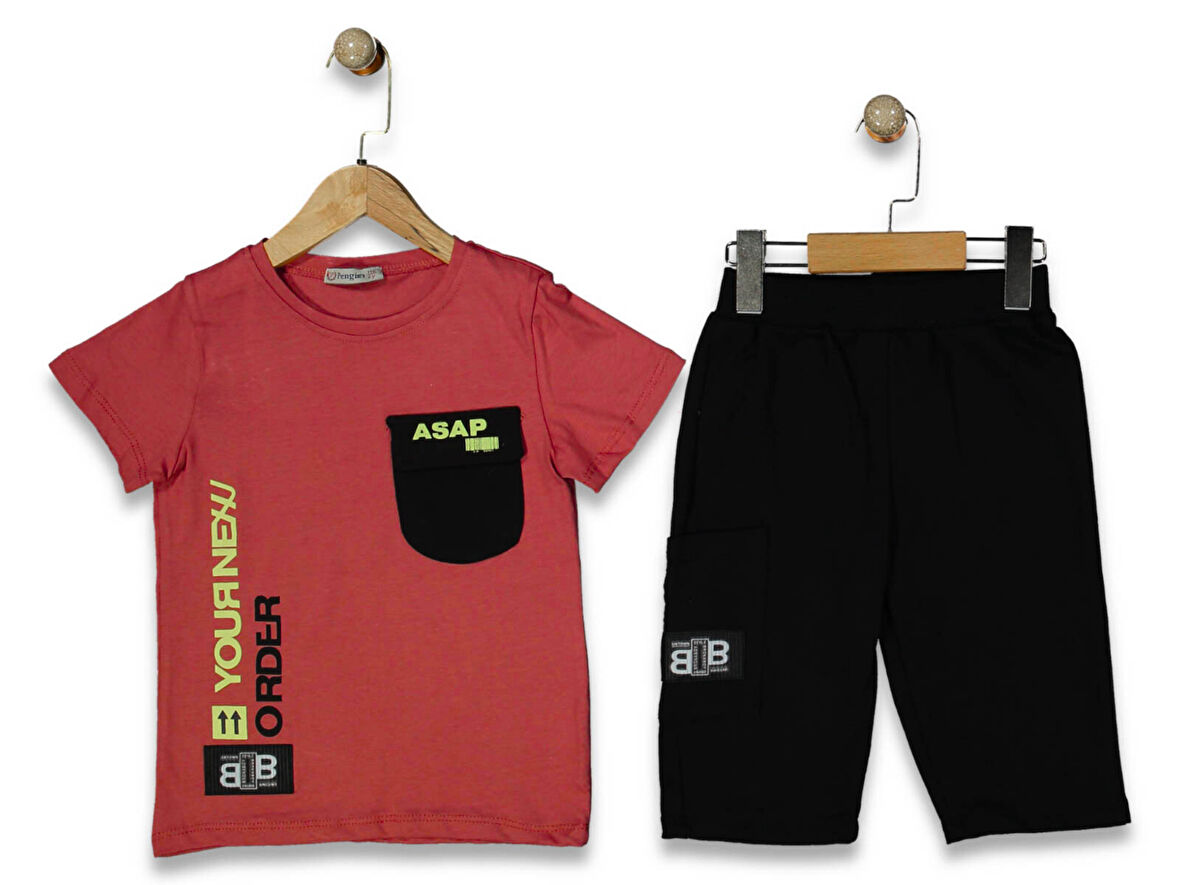 YOURNEW BASKILI ŞORTLU Erkek Çocuk  TAKIM