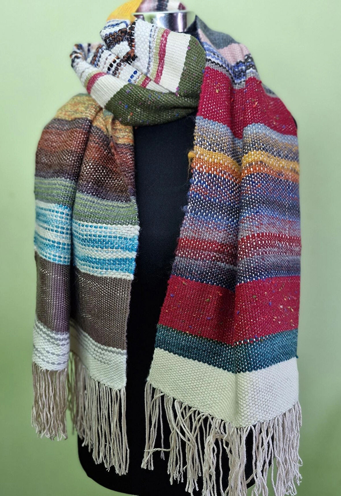 El Dokuması Atkı, Kilim Dokuması Yünlü Atkı, Tasarım, Hediyelik , Şık Kaşkol, Moli Tasarım   