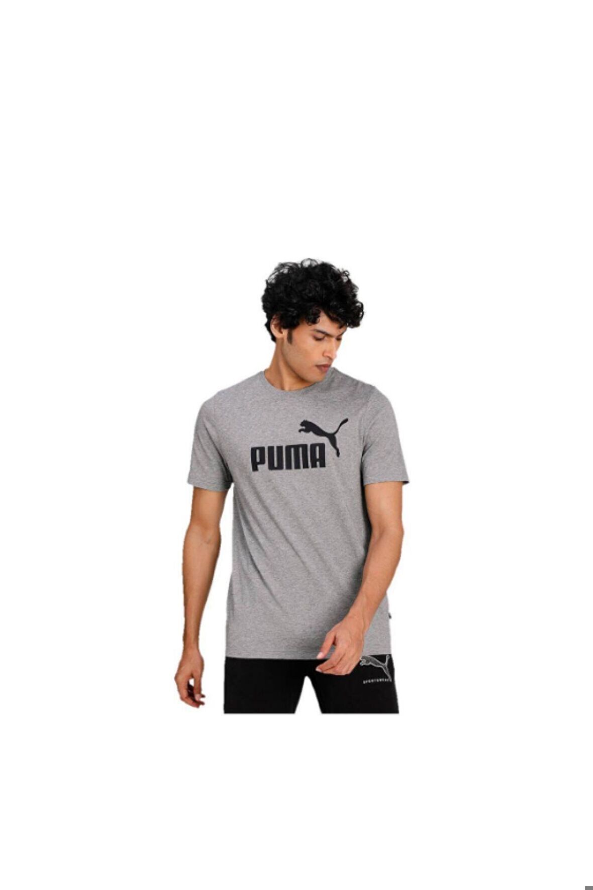 Essential Erkek Gri Günlük Stil Spor T-Shirt VO58666603