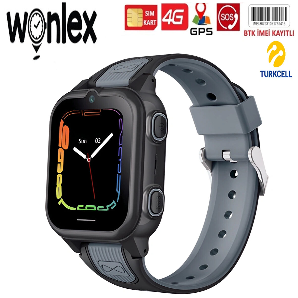 WONLEX 4G SİM KARTLI GPS'Lİ ÇOCUK SAATİ -TURKCELL TARİFE- İMEİ KAYITLI-İPS EKRAN-HIZLI AKICI MENÜ