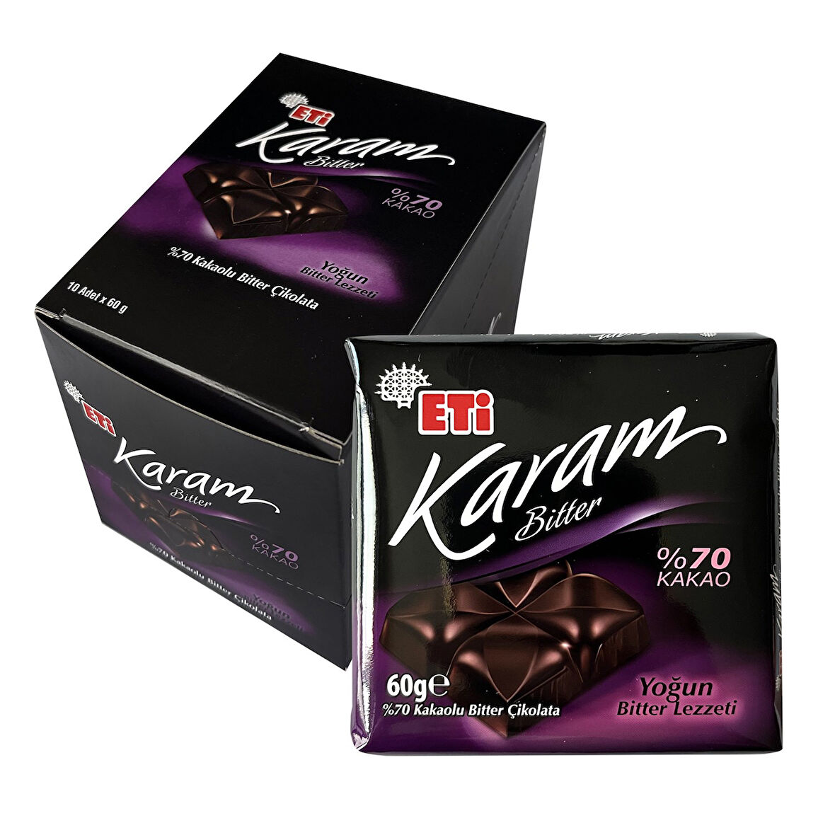 Eti Çikolata Karam Bitter %70 Kakaolu 60 gr x 10 Adet