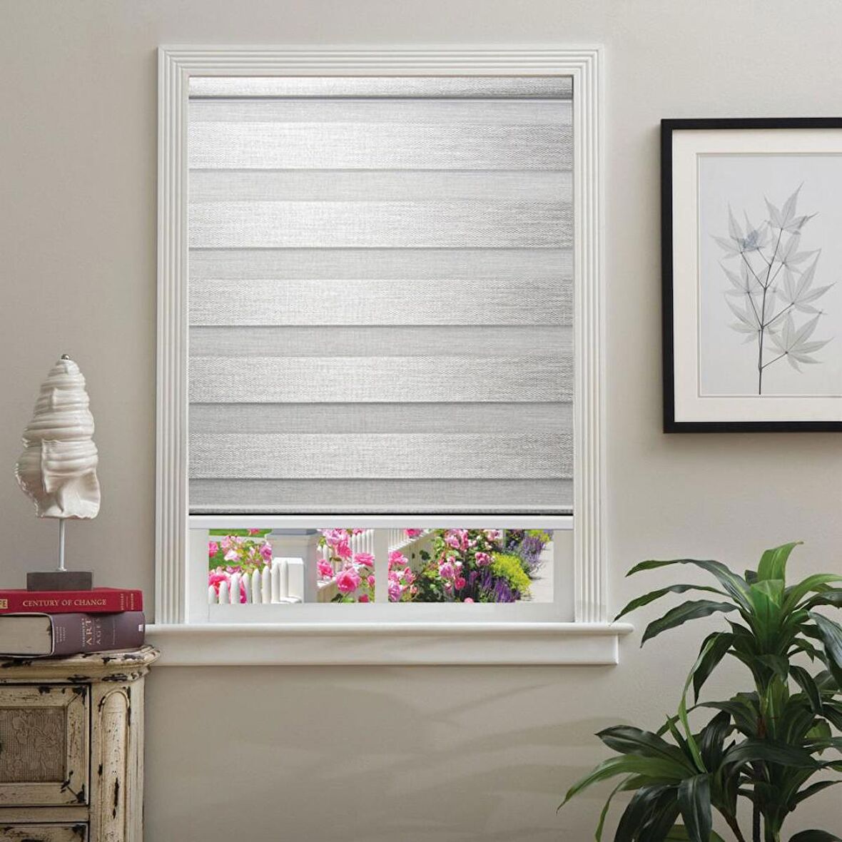 Hazır Hasır Bambu Zebra Stor Perde Gri 120x200cm