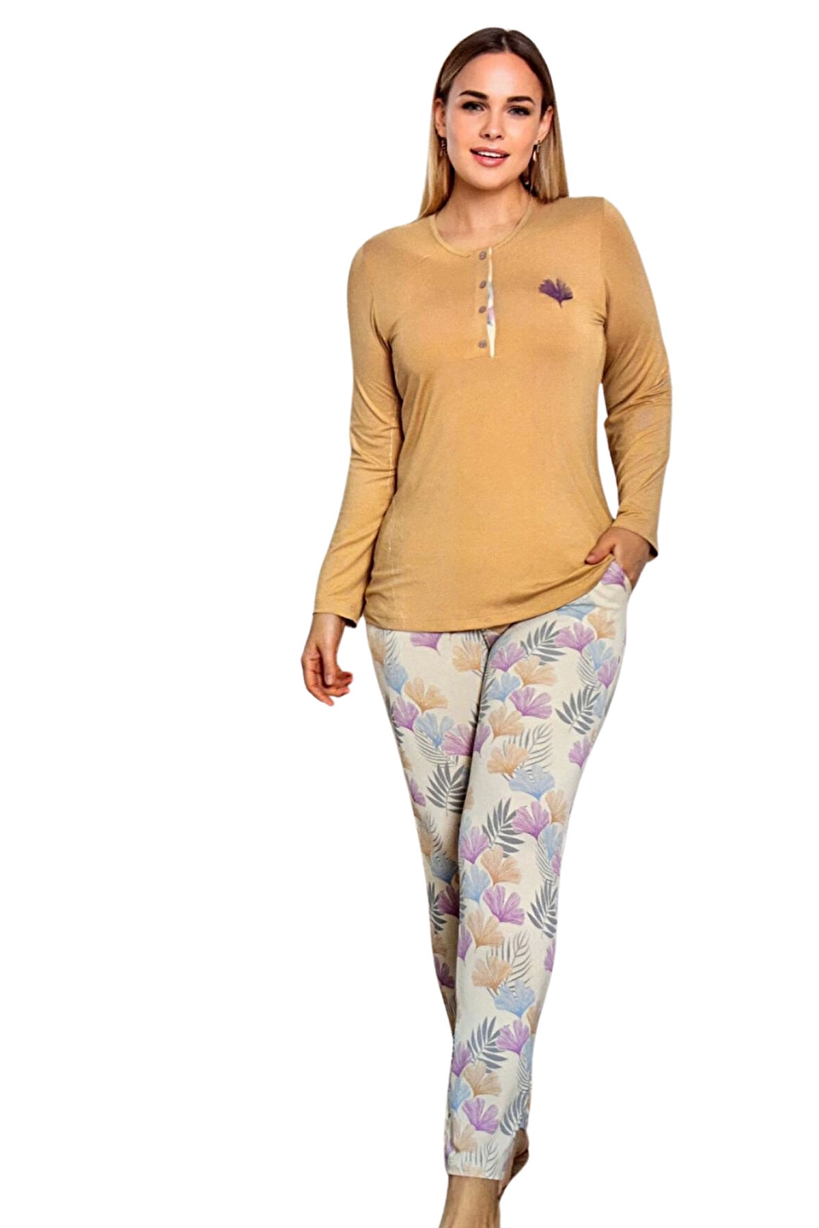 Limissi Viskon Alt Desenli Pijama Takımı