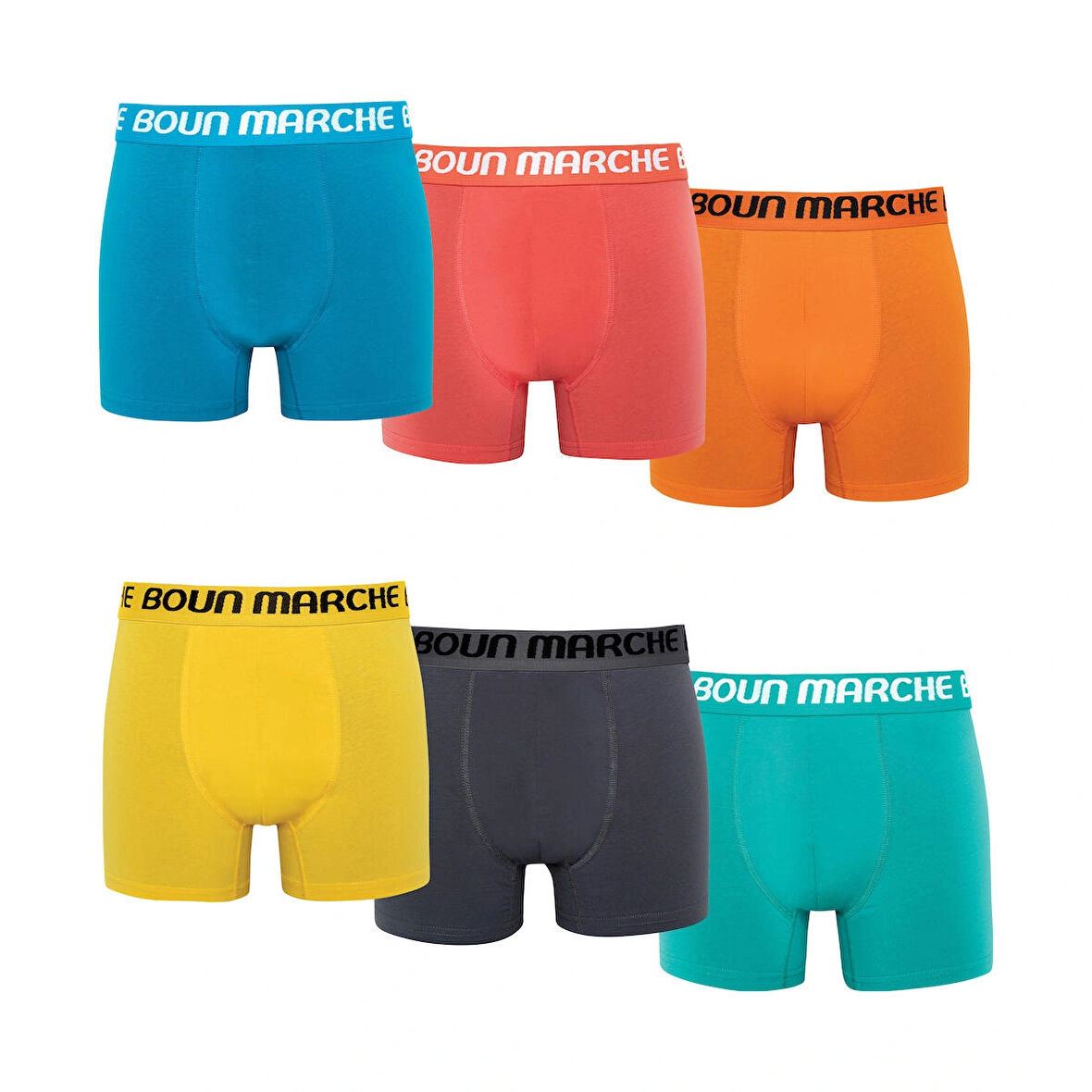 Erkek Boxer Likralı Premıum 6'lı Kutu BORİS BM-CLR