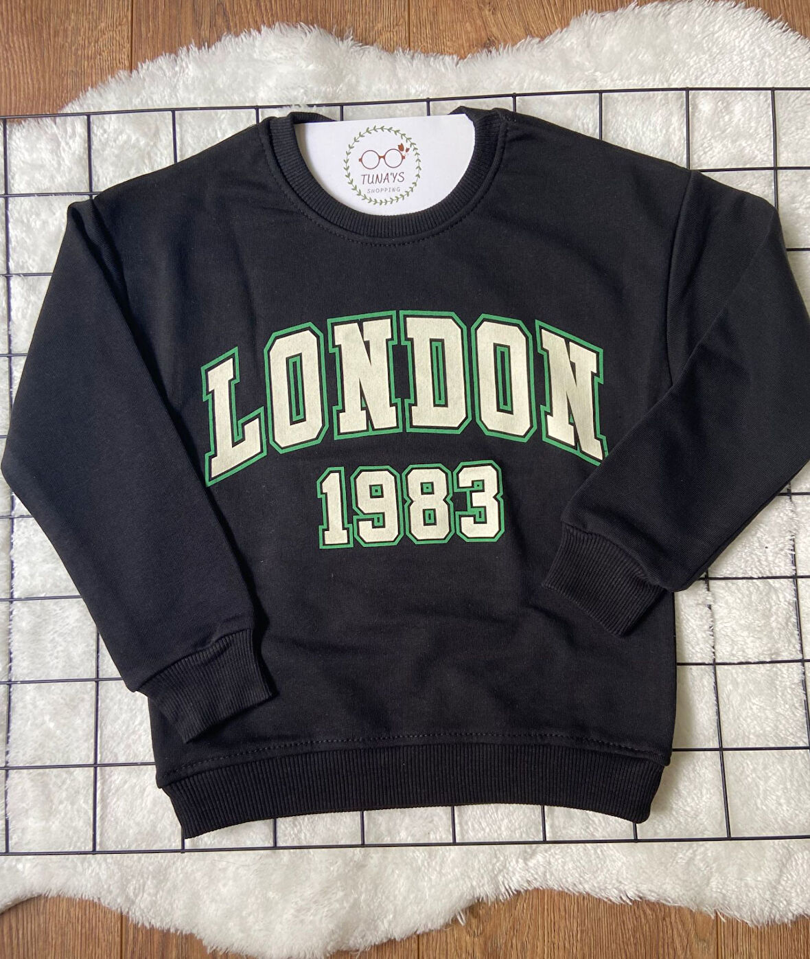 London Baskılı Çocuk Oversize Sweatshirt (Dhb9QCy9COvKv)