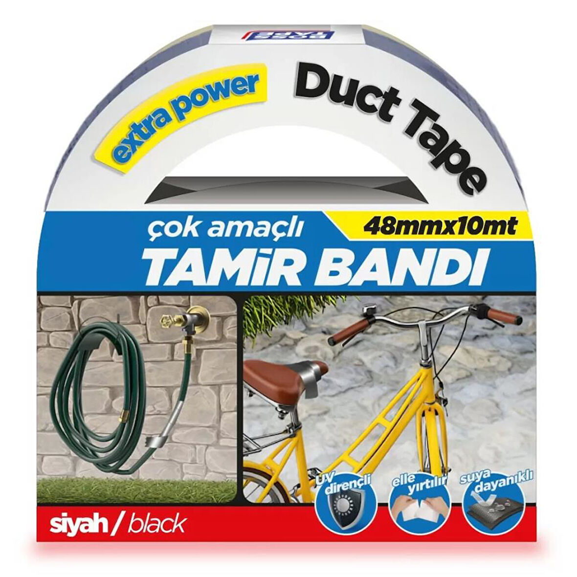 Çok Amaçlı Suya Dayanıklı Tamir Bandı 48mmx10m Siyah