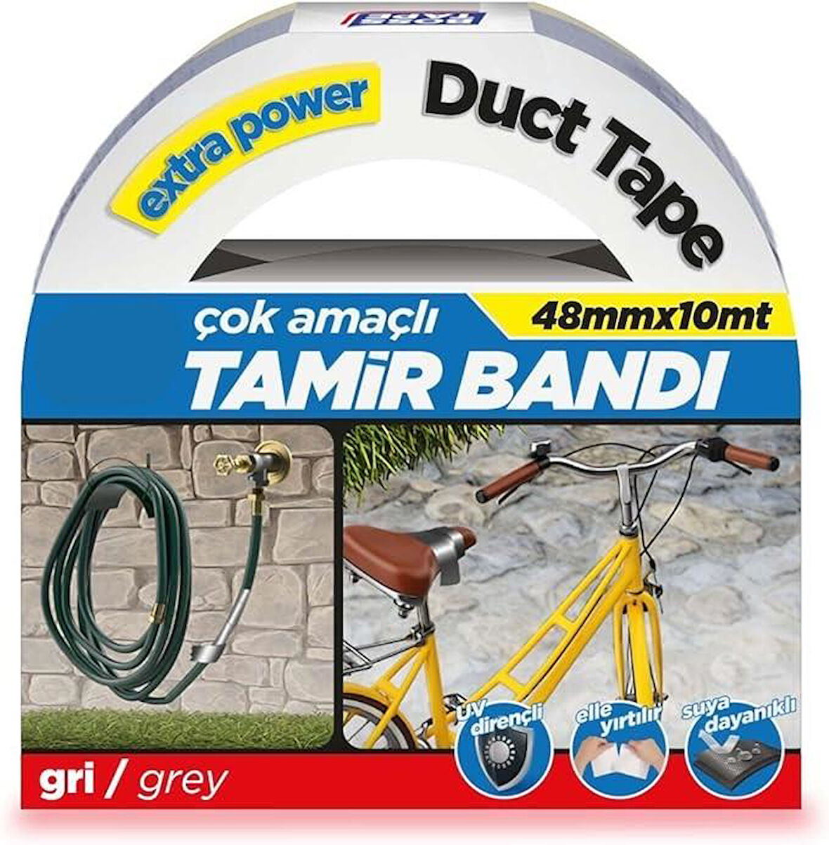 Çok Amaçlı Suya Dayanıklı Tamir Bandı Gri 48mm*10m