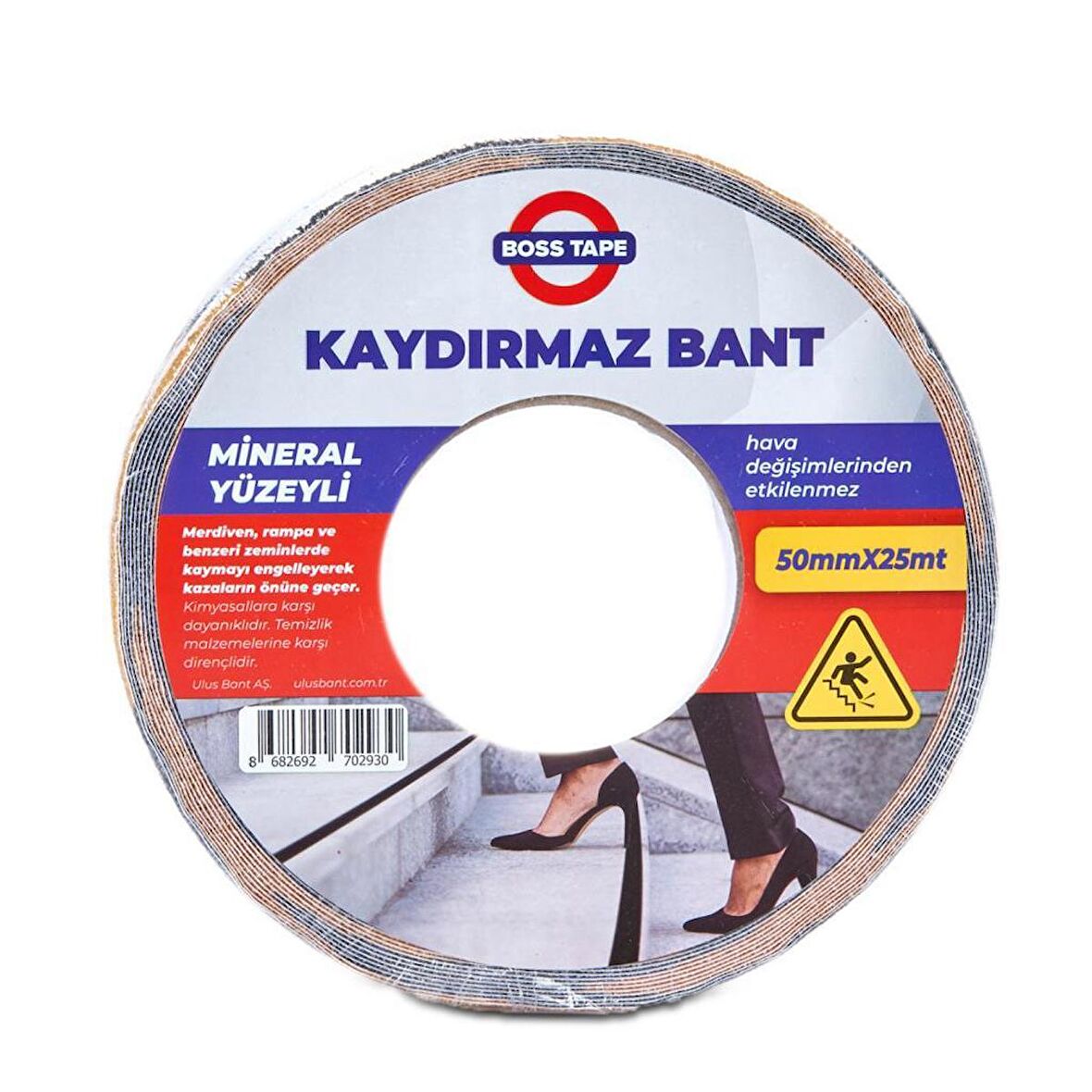 Sarı-Siyah Zemin Kaydırmazlık Bandı 50X25m