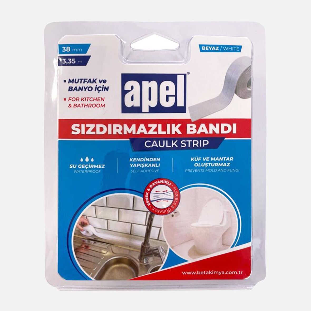 Banyo Mutfak Sızdımazlık Bandı 38mm X 3,35 m Beyaz