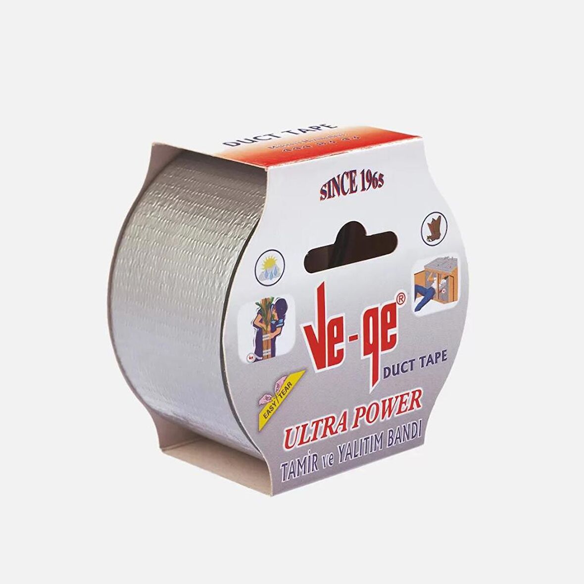 50mmx25m Duct Tape Tamir Bandı Gri